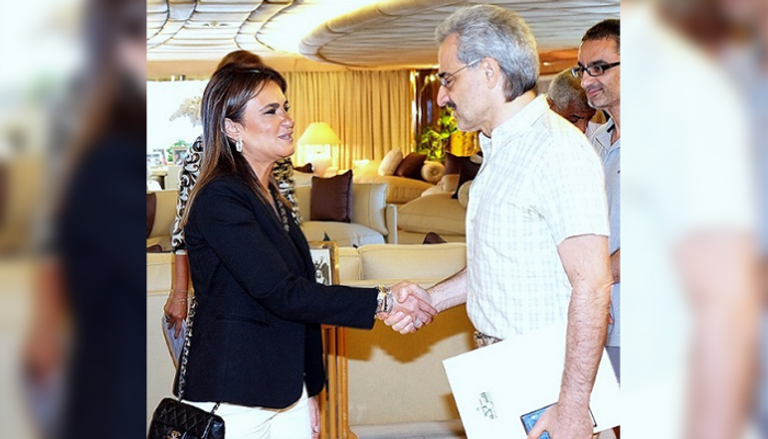 وزيرة الاستثمار المصرية خلال لقائها مع الأمير الوليد