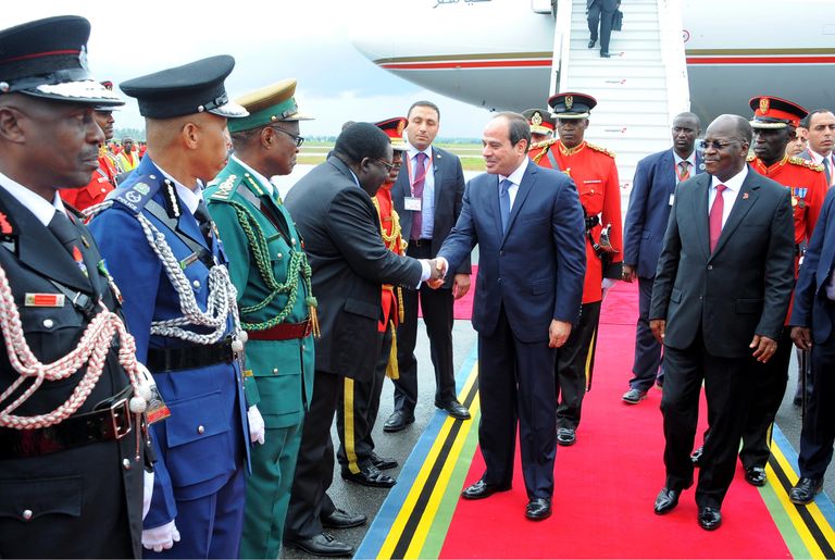 جانب من زيارة السيسي إلى تنزانيا