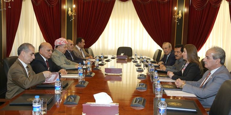 اجتماع للمجلس الأعلى للاستفتاء بكردستان وزير الخارجية الأمريكي تيلرسون (رويترز)