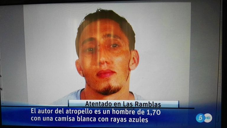 صورة لأحد المشبته بهم في حادث الدهس ببرشلونة