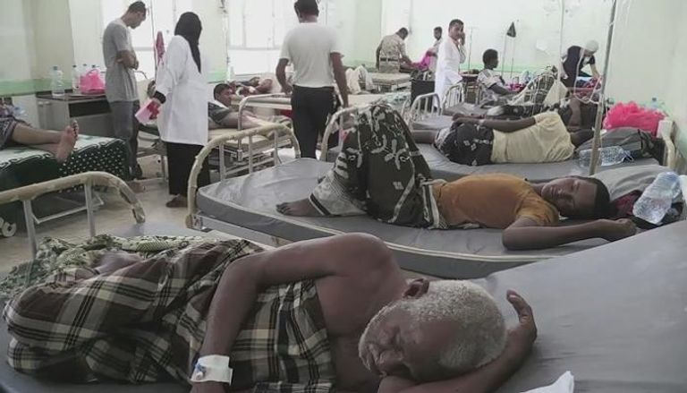 مصابون بالكوليرا في اليمن 