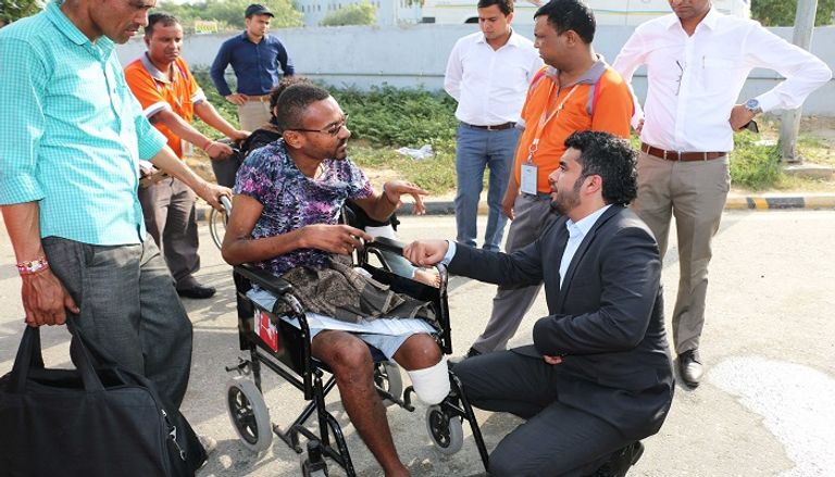 الجرحى اليمنيون يبدأون رحلة علاجهم بالهند على نفقة الإمارات