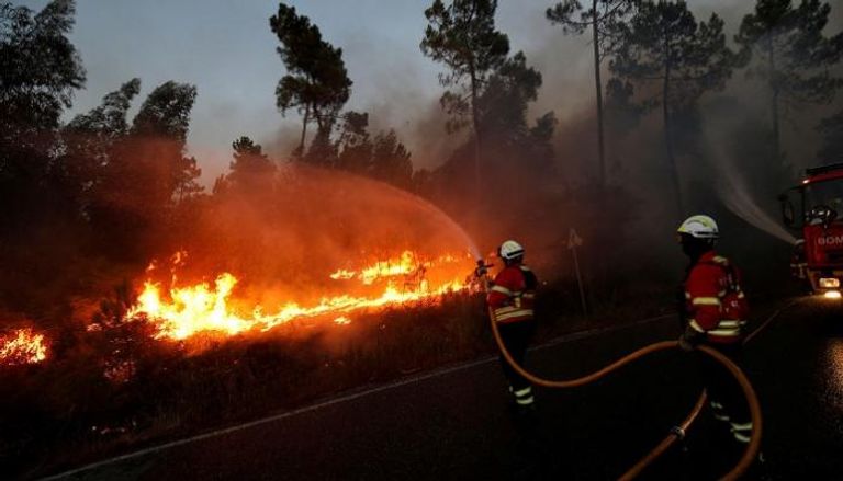 صورة من الحريق في البرتغال