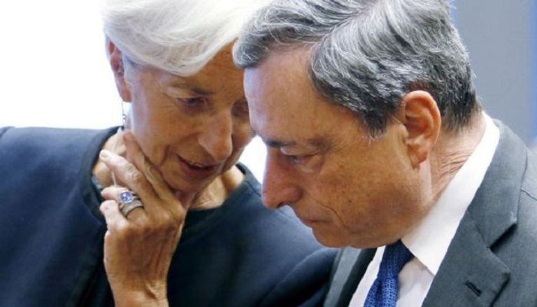 رئيس المركزي الأوروبي يستمع لمدير صندوق النقد الدولي 