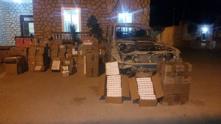 سجائر - من ضبطيات الجيش المصري على المنافذ الحدودية