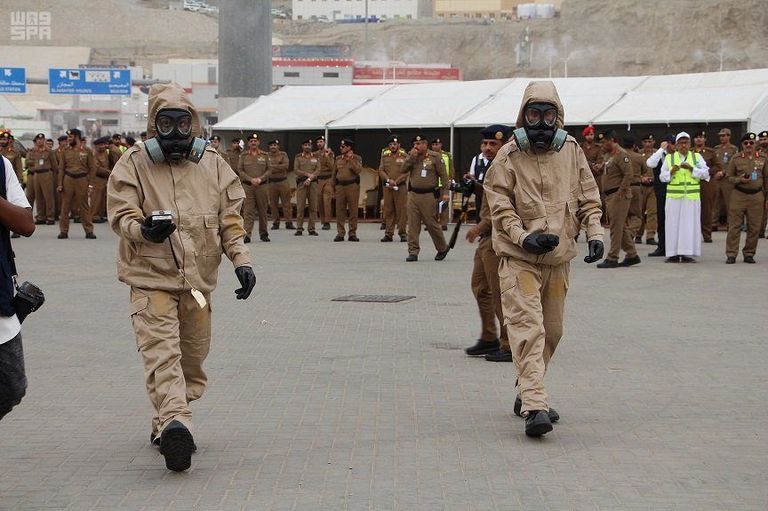 قوات الدفاع المدني السعودي تواصل استعدادات مكثفة للحج