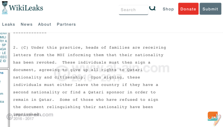 برقيات أمركية سرية حول قطر 