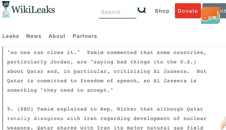 برقية أمريكية جديدة تفضح علاقة قطر بإسرائيل