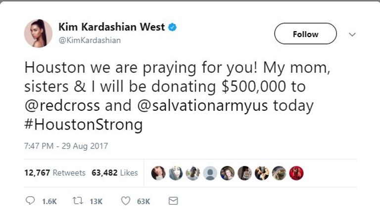 نجوم هوليوود يتبرعون لضحايا الإعصار "هارفي"