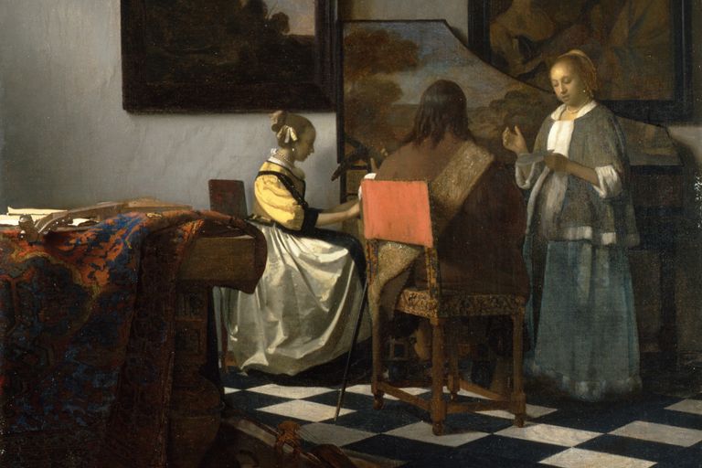 إطار خال لإحدى اللوحات المسروقة من متحف جاردنر بمدينة بوسطن الأمريكية