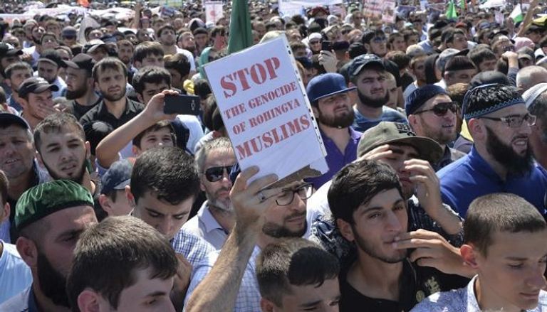 مظاهرات في الشيشان للاحتجاج على اضطهاد الروهينغا