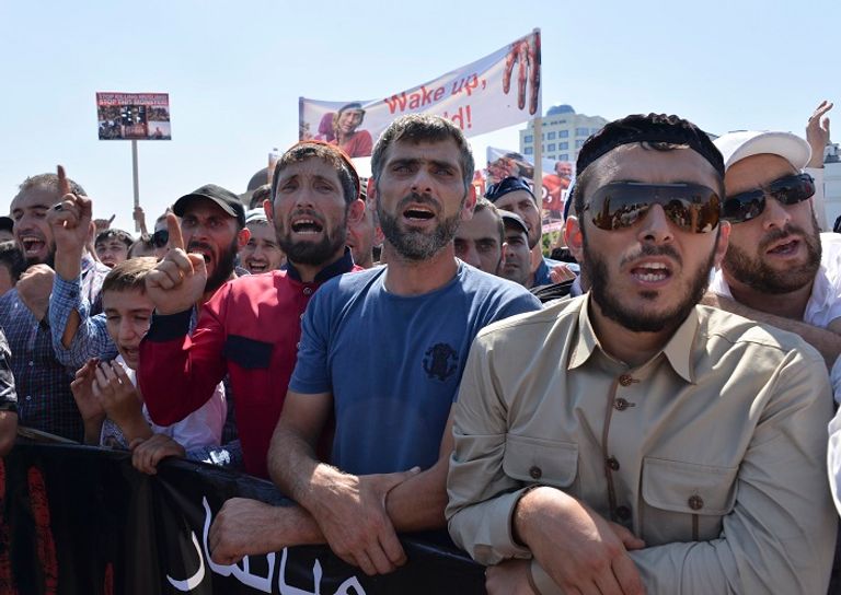 مظاهرات في الشيشان للاحتجاج على اضطهاد الروهينغا