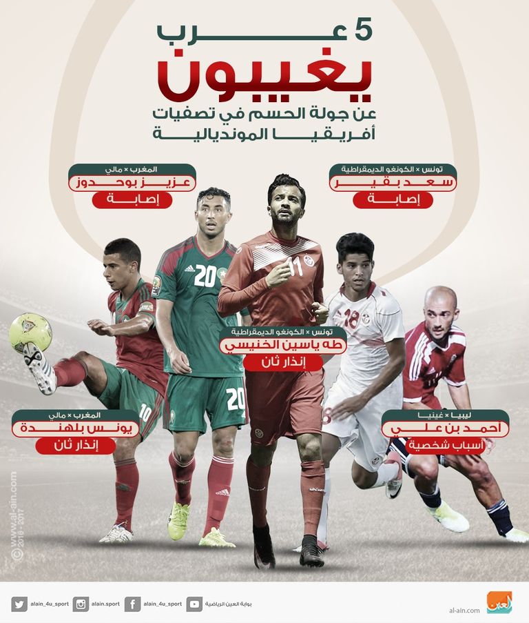 5 عرب يغيبون عن جولة الحسم الأفريقية