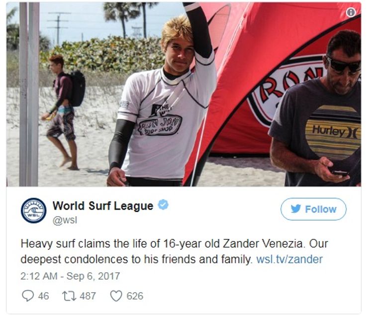  راكب الأمواج الشاب "زاندر فينيزيا"