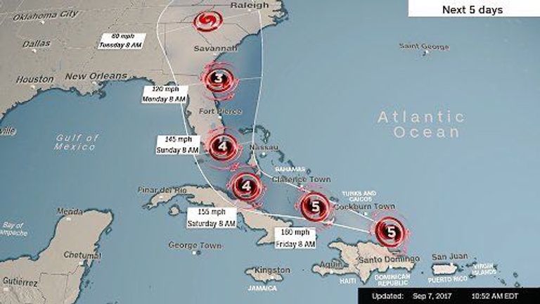 عمال إغاثة يتفقدون آثار إرما في الدومينيكان
