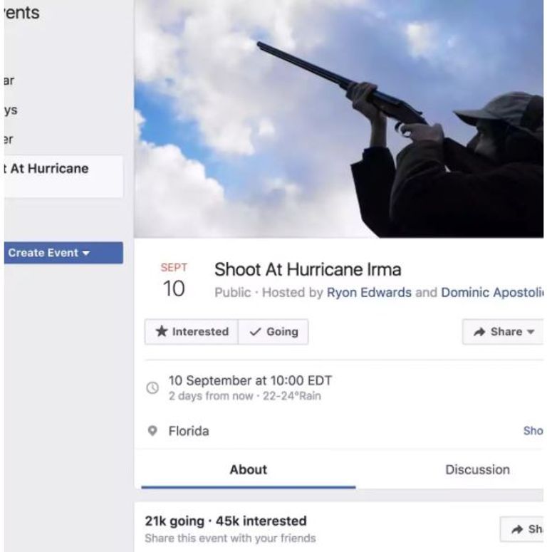 أحد ملاك المنازل المسلحين في فلوريدا قبيل إعصار إرما - رويترز