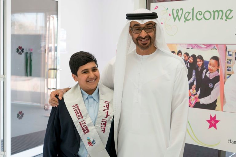 الشيخ محمد بن زايد آل نهيان في زيارة لمدرسة حمدان بن زايد