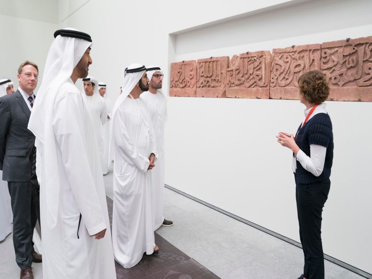 الشيخ محمد بن راشد والشيخ محمد بن زايد في زيارة لمتحف اللوفر أبوظبي