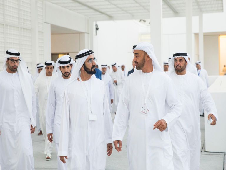 الشيخ محمد بن راشد والشيخ محمد بن زايد في زيارة لمتحف اللوفر أبوظبي