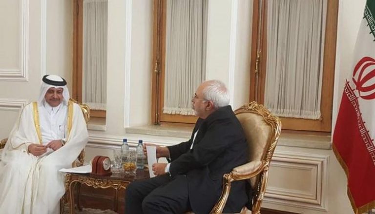 وزير خارجية إيران مع السفير  القطري 