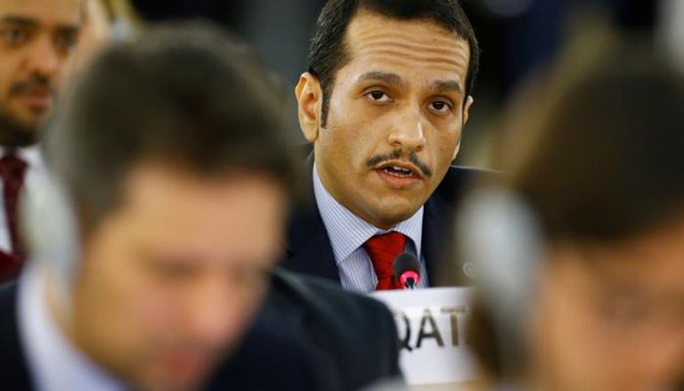 وزير خارجية قطر خلال الجلسة