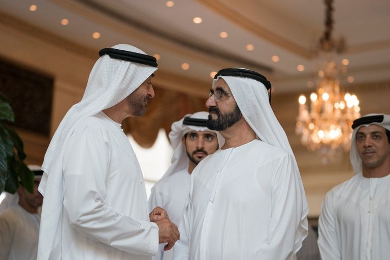 الشيخ محمد بن راشد آل مكتوم والشيخ محمد بن زايد آل نهيان