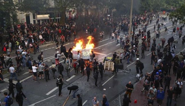 مظاهرة في برشلونة ضد دعم قطر للإرهاب