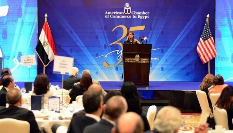وزيرة الاستثمار المصرية خلال المؤتمر