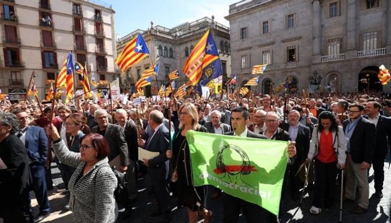مظاهرات مطالبة بالانفصال في كتالونيا