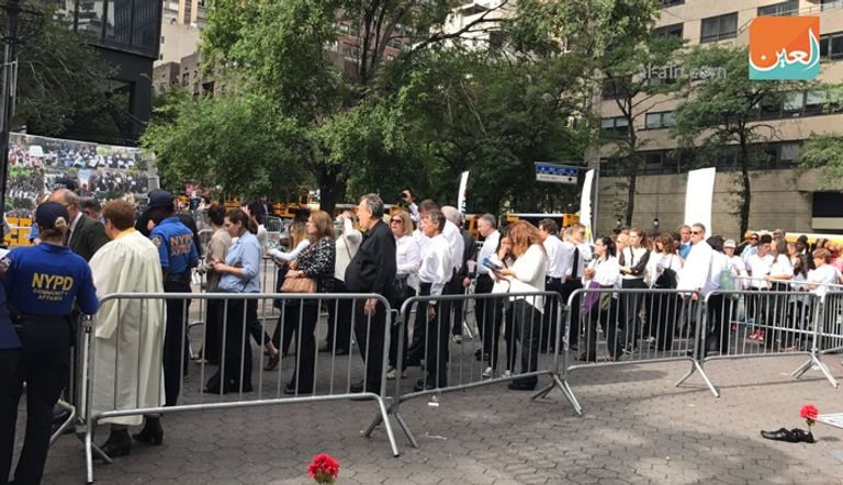 دمى لروحاني والخامنئي في مظاهرات بنيويورك