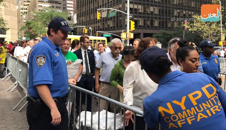 دمى لروحاني والخامنئي في مظاهرات بنيويورك