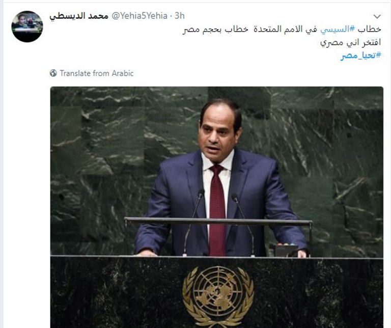 الرئيس المصري عبدالفتاح السيسي في خطابه أمام الأمم المتحدة