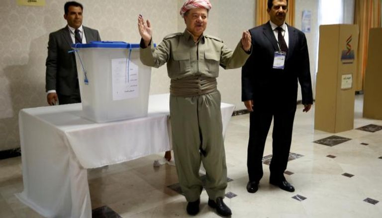 رئيس إقليم كردستان أثناء التصويت
