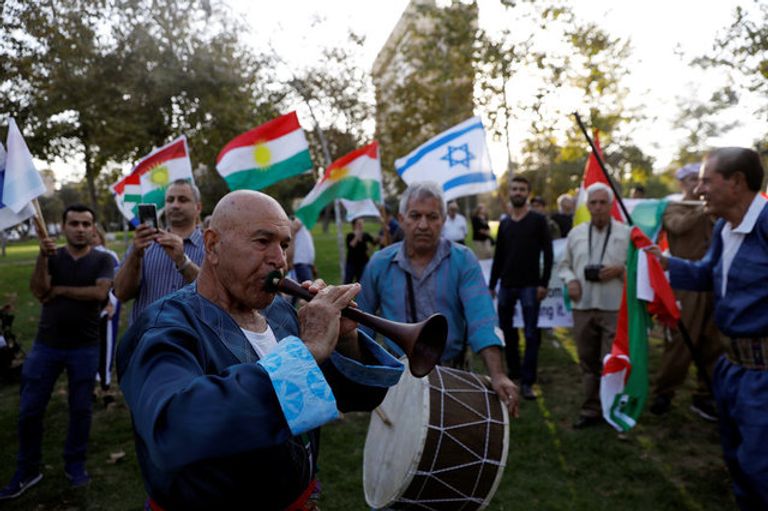 إسرائيليون يتظاهرون تأييدا لاستفتاء كردستان