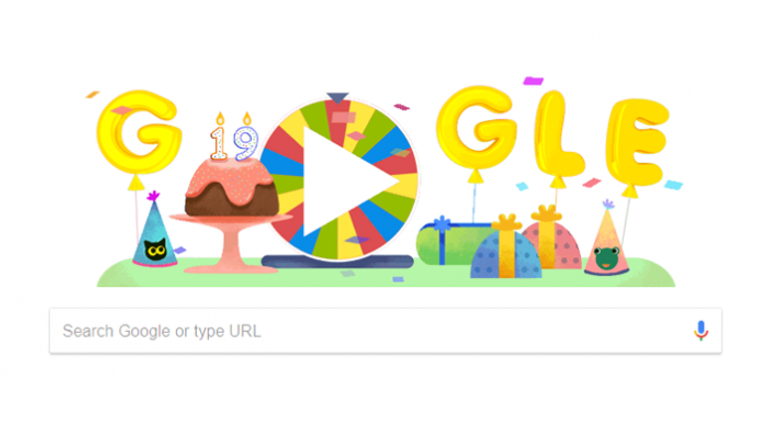 محرك البحث جوجل يحتفل بعيد ميلاده الـ19