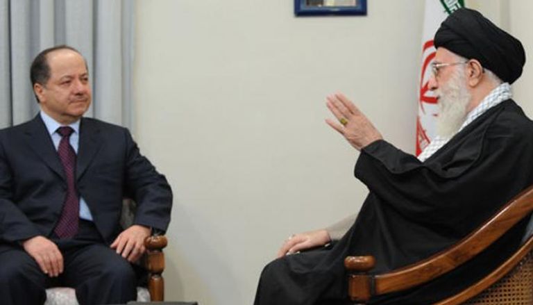 مسعود برزاني في لقاء مع مرشد إيران علي خامنئي