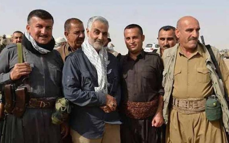 مسعود برزاني في لقاء مع مرشد إيران علي خامنئي