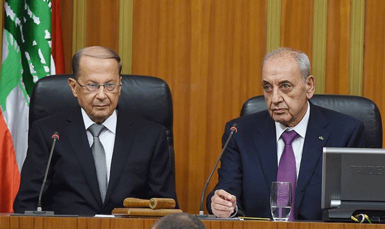 ميشال عون ونبيه بري ميشال عون ونبيه بري في خلاف حول سوريا وملف الضرائب