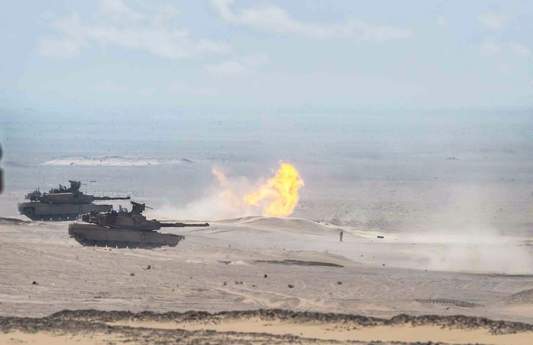 قادة عسكريون إماراتيون وأمريكيون يتابعون التدريبات