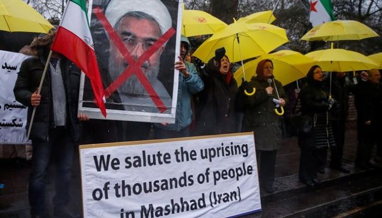 مظاهرة ضد الرئيس الإيراني في غرب لندن