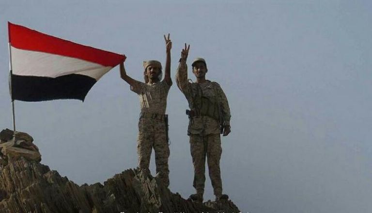أفراد الجيش الوطني اليمني في جبهة نهم