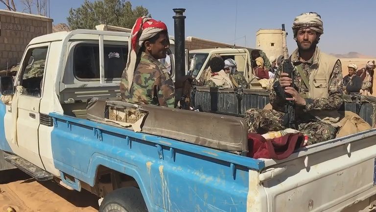 طلائع القوات الأمنية بالجوف جانب من القوات الأمنية في الجوف