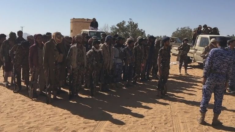 طلائع القوات الأمنية بالجوف جانب من القوات الأمنية في الجوف