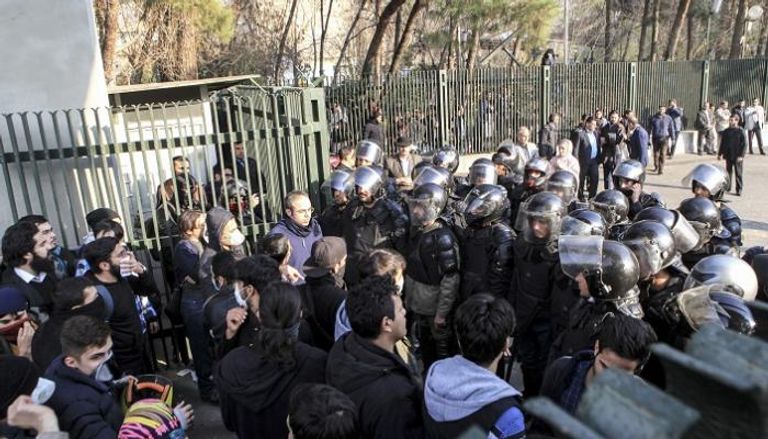 جانب من المظاهرات في إيران 