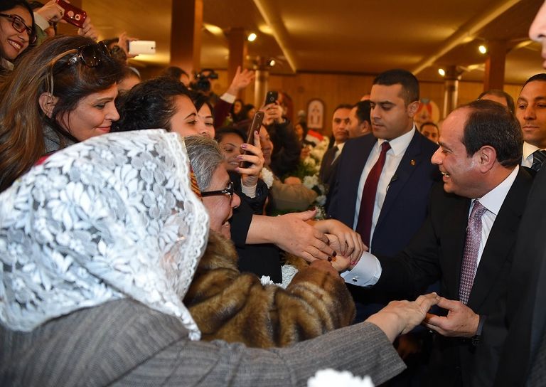 الرئيس المصري عبد الفتاح السيسي الرئيس المصري عبدالفتاح السيسي في كاتدرائية ميلاد المسيح