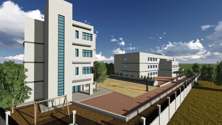 تصميم المدرسة مدرسة "القلب الكبير" للصم في فلسطين