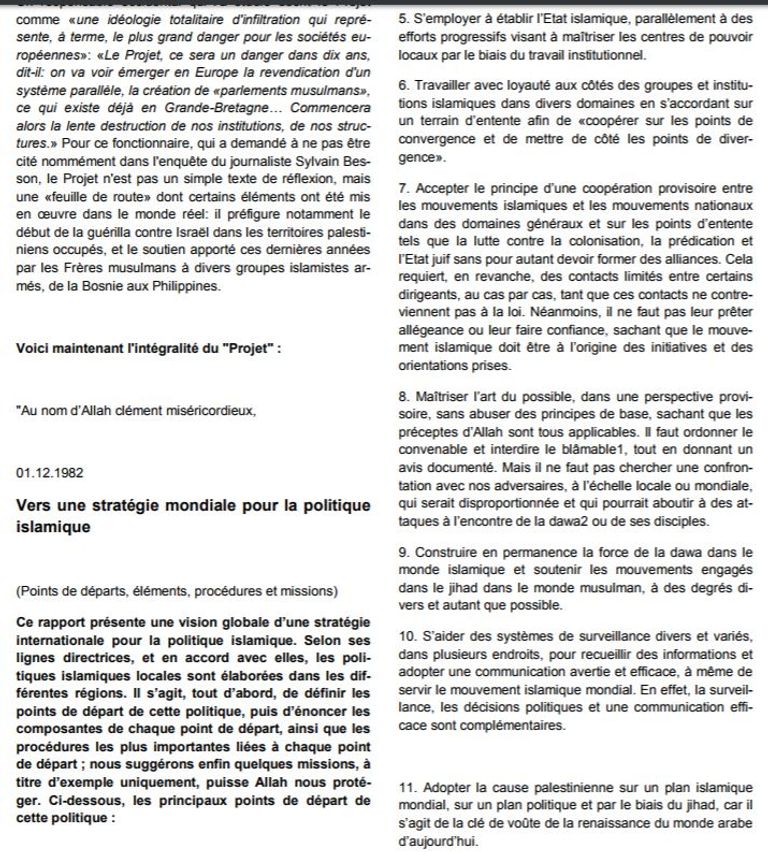 وثيقة تقرير المخابرات السويسرية عن ملف "المشروع" الذي عثروا عليه يوسف ندا سفير ظل الإخوان