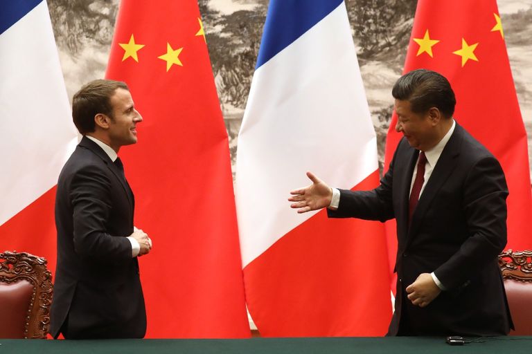 الرئيسان الفرنسي والصيني-الفرنسية