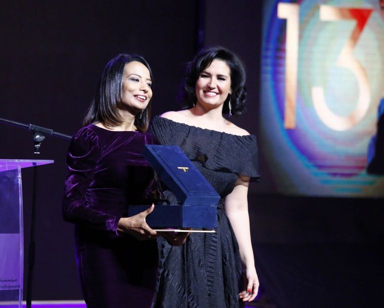 خلال التكريم الفنان أحمد حلمي كان ضيف شرف حفل جوائز ساويرس