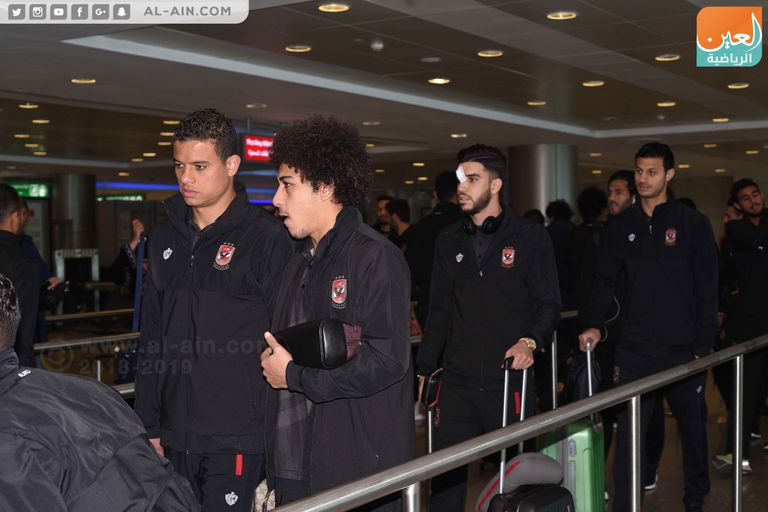 بعثة الأهلي المصري تصل مطار أبوظبي بعثة الأهلي في مطار أبوظبي